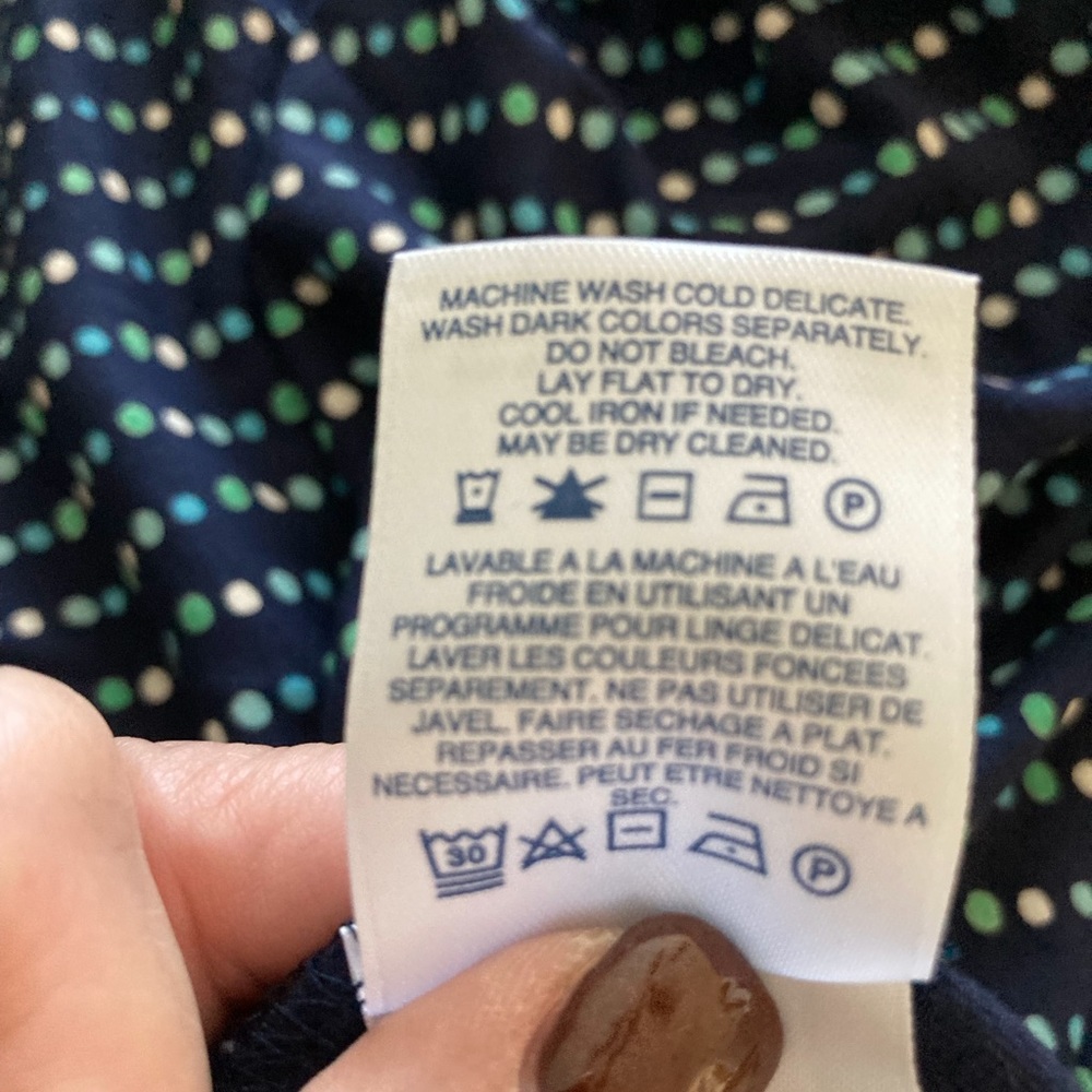 Lands End navy blue print maxi dress. - Picture 5 of 5